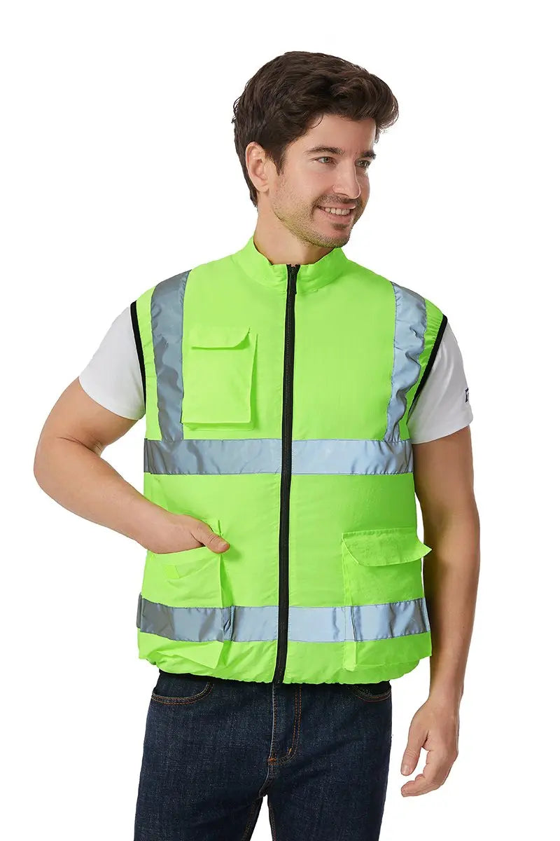 USB Powered Cooling Fan Work Vest - Reflective Summer Safety