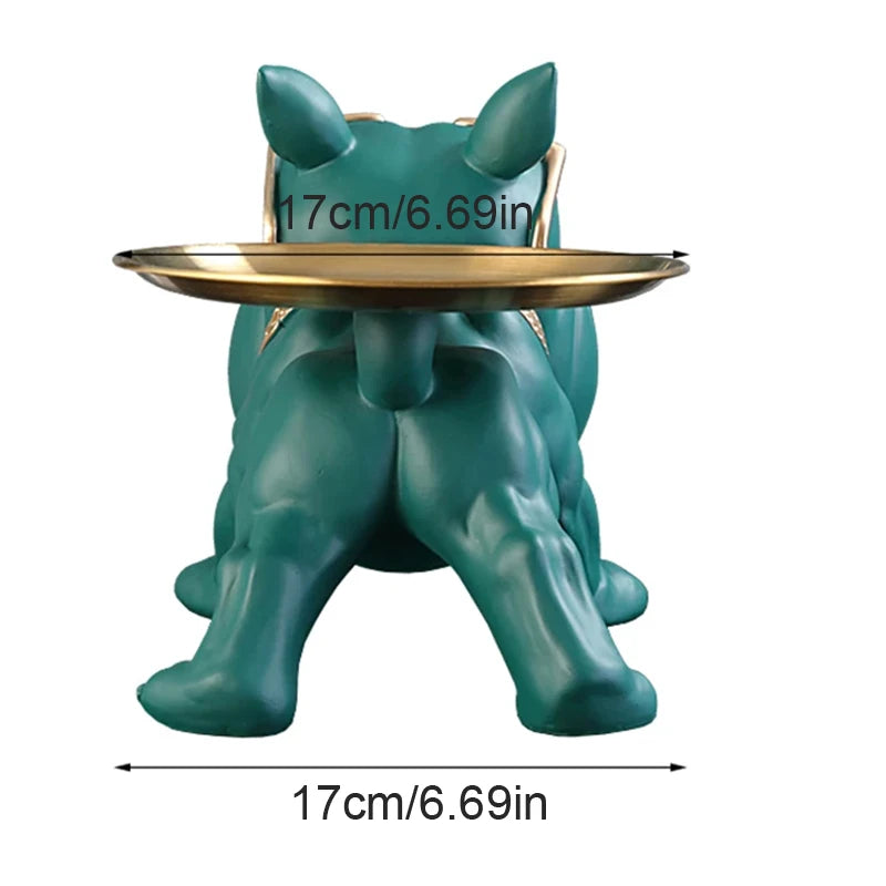 Bulldog Figurine Storage Box - 30cm Resin Dog Statue Home Decor