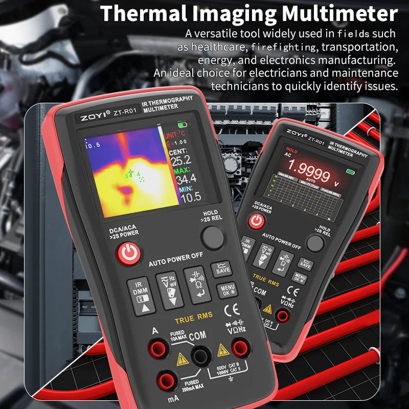 ZOYI R01 Thermal Imager Multimeter: 2-in-1 Infrared Thermometer Electrical Tester
