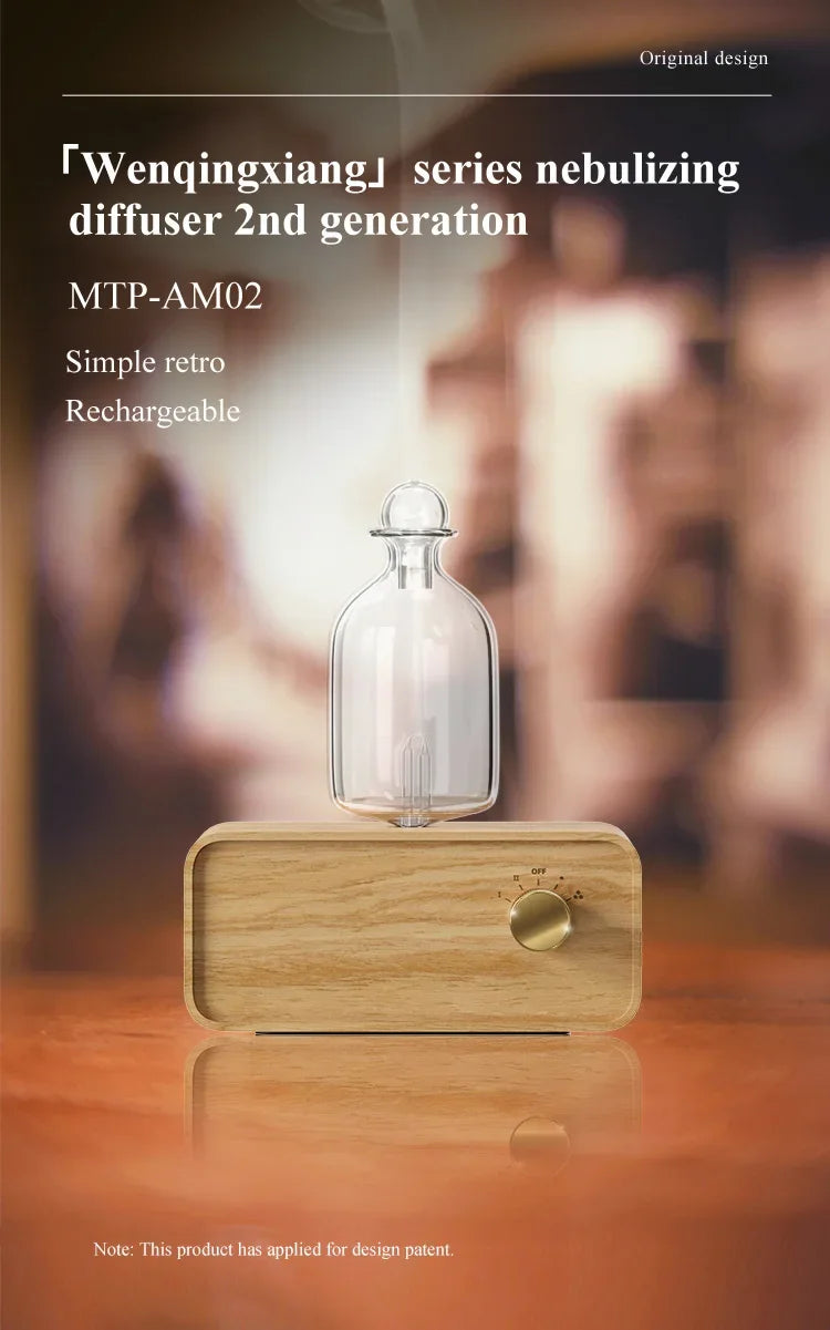YCTMO Glass & Wood Grain Aroma Diffuser | Essential Oil Diffuser