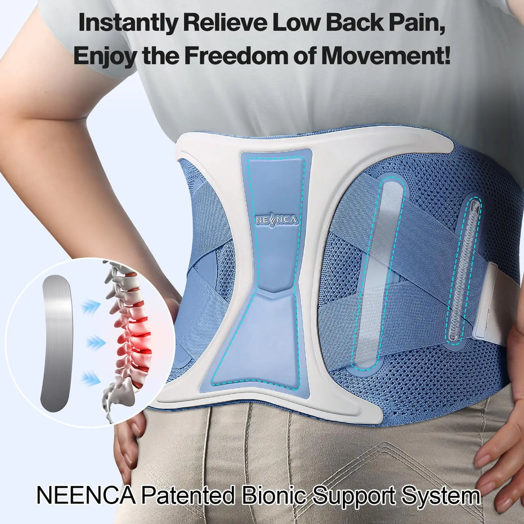 NEENCA Back Support Brace - Adjustable Lumbar Pain Relief Belt for Sciatica & Injuries