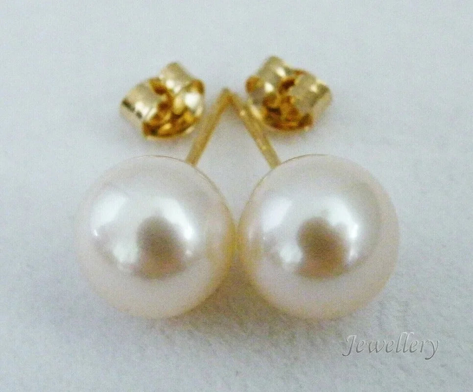 Authentic Japanese Akoya Pearl Earrings | 14K Gold Fine Jewelry