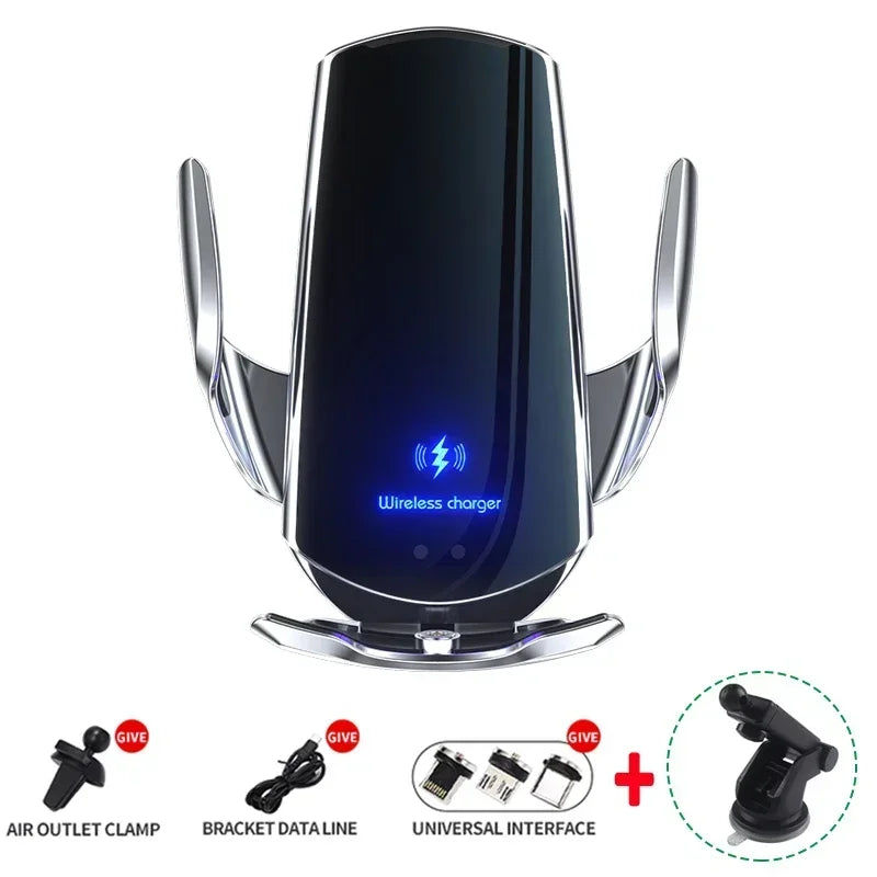 VIKEFON 15W Magnetic Wireless Car Charger & Auto Phone Mount - Fast Charging