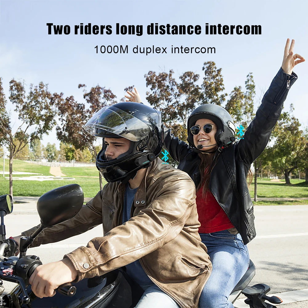 Freedconn T-Com VB Bluetooth Intercom | 6-Rider Motorcycle Headset & FM