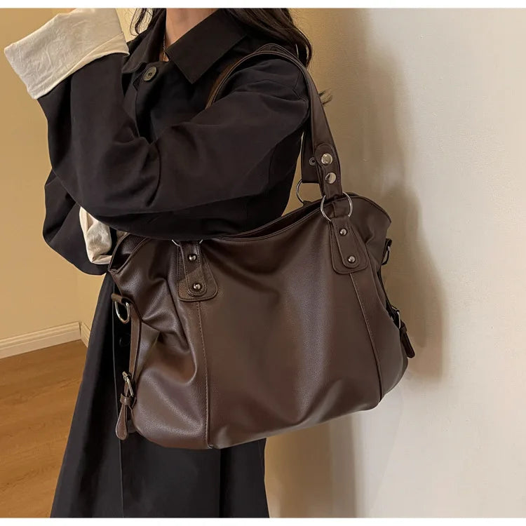 Vabena 2026 Soft Interior Shoulder Bags - High Quality Contrasting PU Handbags