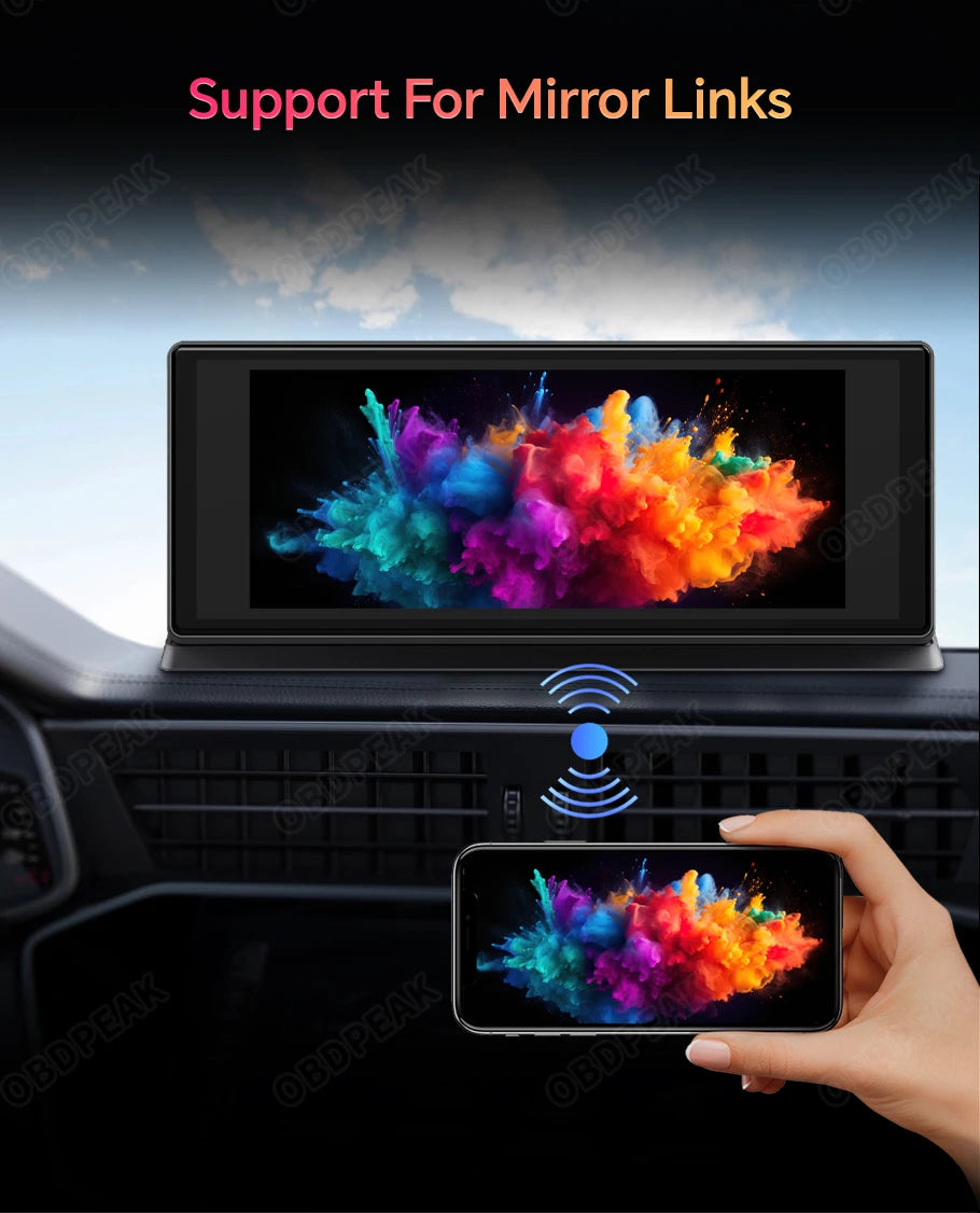 K2 Pro 11.3" 4K Wireless CarPlay Android Auto Dash Cam with GPS & Dual Lens