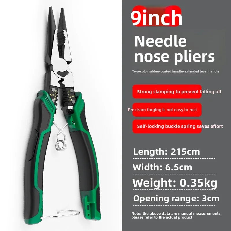 9-Inch Heavy Duty Wire Cutter | Precision Needle Nose Pliers