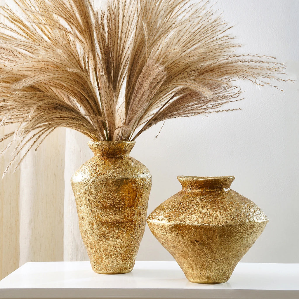 Luxury Retro Golden Earthenware Jar Decorative Vase