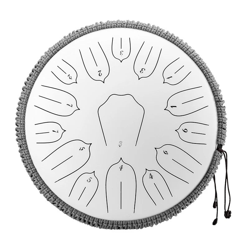 Hluru 13-inch Steel Tongue Drum - 15 Notes D Tone Glucophone Ethereal Percussion