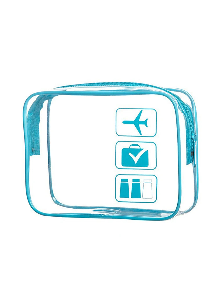 Vabena 3 Pcs Clear Travel Toiletry Bags - Airport Compliant Cosmetic Pouches
