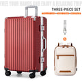 Aluminum Frame Luggage Set - USB & TSA Lock 20-28"