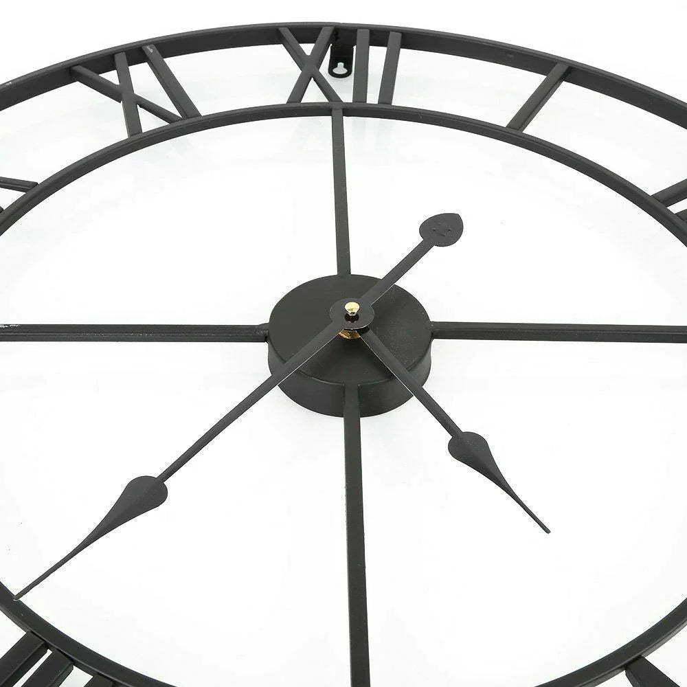 Large 60CM Nordic Retro Metal 3D Silent Wall Clock | Home Decor