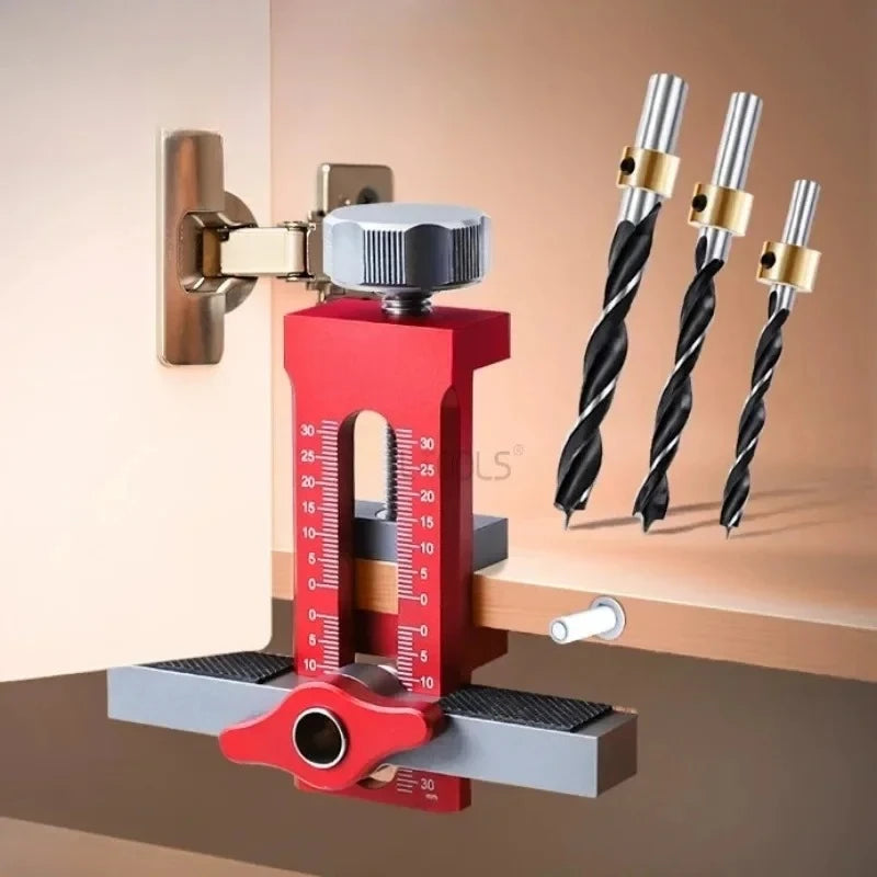 Cabinet Door Leveling & Installation Jig - 2-in-1 Positioning & Drilling Tool