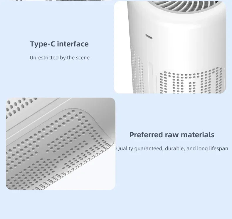 TINSOL Mini Air Purifier - HEPA Filter & Negative Ion Technology