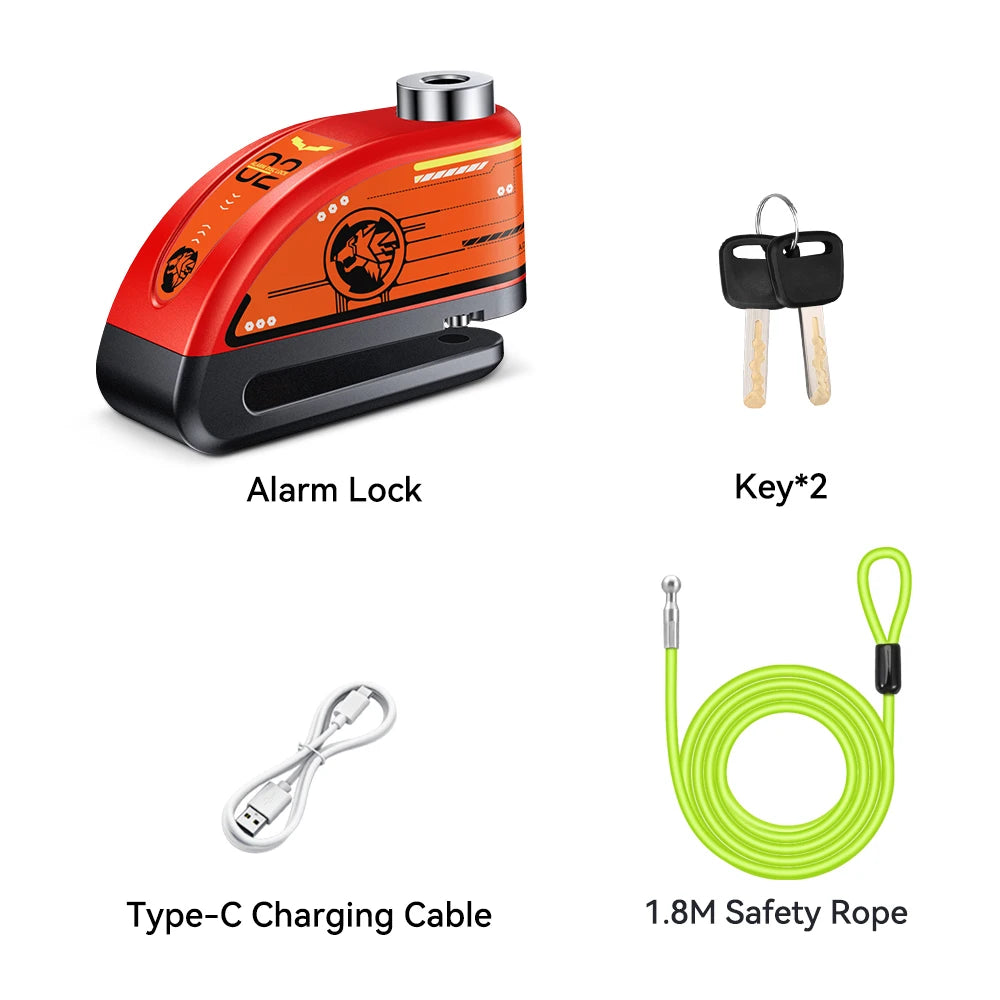 Extractme 120dB Motorcycle Alarm Disc Lock - Anti-Theft Security
