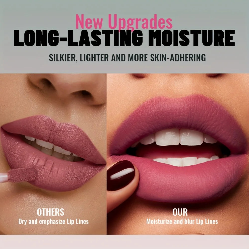 Matte Velvet Lip Gloss | Highly Saturated Liquid Lip Mud | Non-Stick & Long Lasting