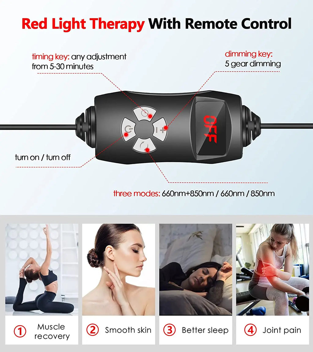 LED Red Light Therapy Lamp for Full Body & Face - Near Infrared for Joint Pain, Muscle Relief & Beauty