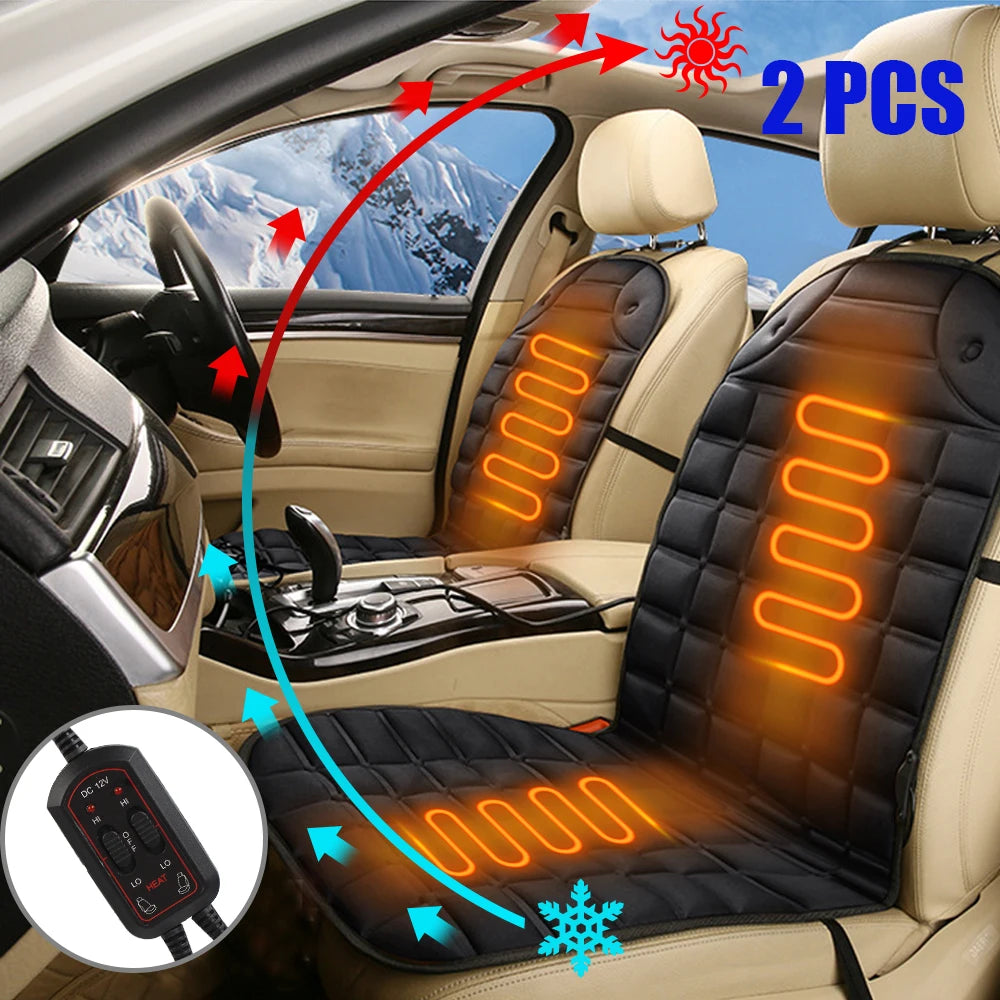 12V Universal Heated Car Seat Cushion Cover – Instant Winter Warmth