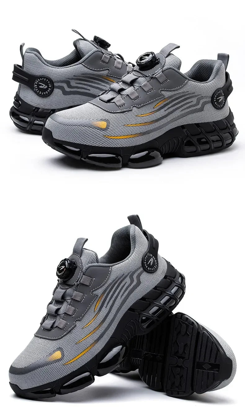 Vabena Lace-Free Steel Toe Safety Sneakers for Ultimate Work Comfort