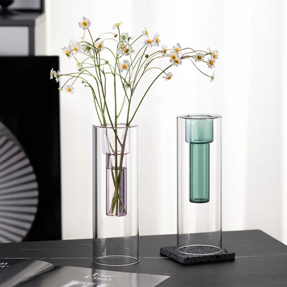 Elegant Glass Hydroponic Vase - Modern Home Decor for Plants