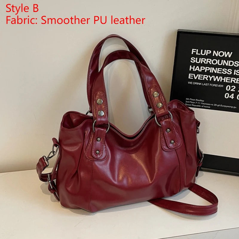 Vabena 2026 Soft Interior Shoulder Bags - High Quality Contrasting PU Handbags