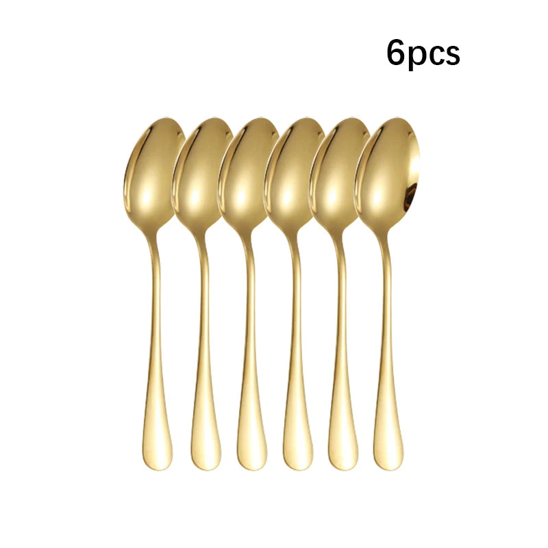 Vabena Golden Stainless Steel Cutlery Set - Elegant Dining | Premium Gold Flatware