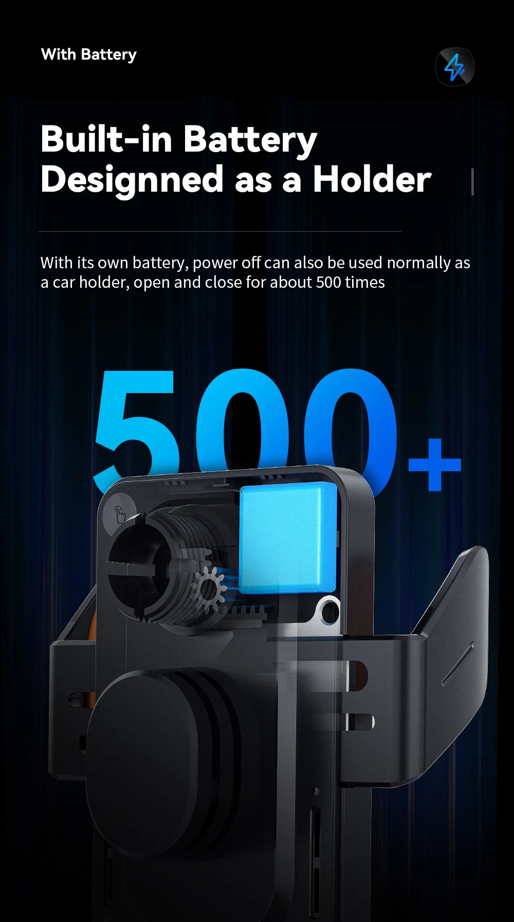 Essager 15W Qi Fast Wireless Car Charger & Phone Holder