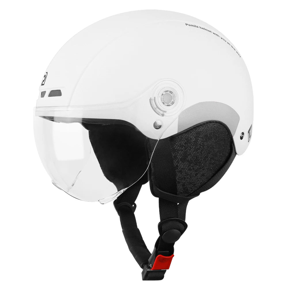 PEMILA Cycling Helmet with Goggles, Ear Protection & Reflective Safety - Adult MTB Road E-Bike