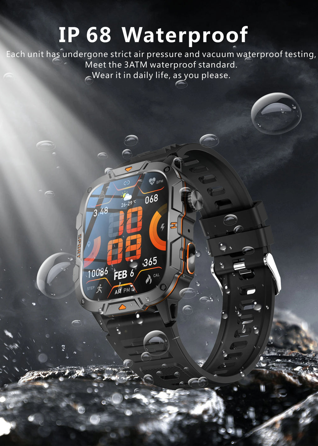 Military-Grade Smartwatch for Men | AMOLED Display | 5ATM Tactical Watch