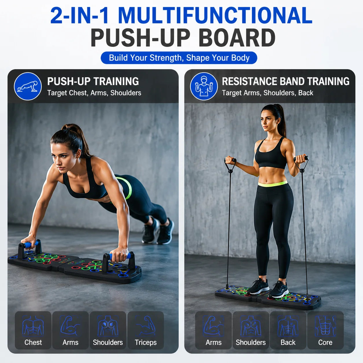Portable Push-up Board Set | Home Gym Fitness Equipment for Full Body Workout