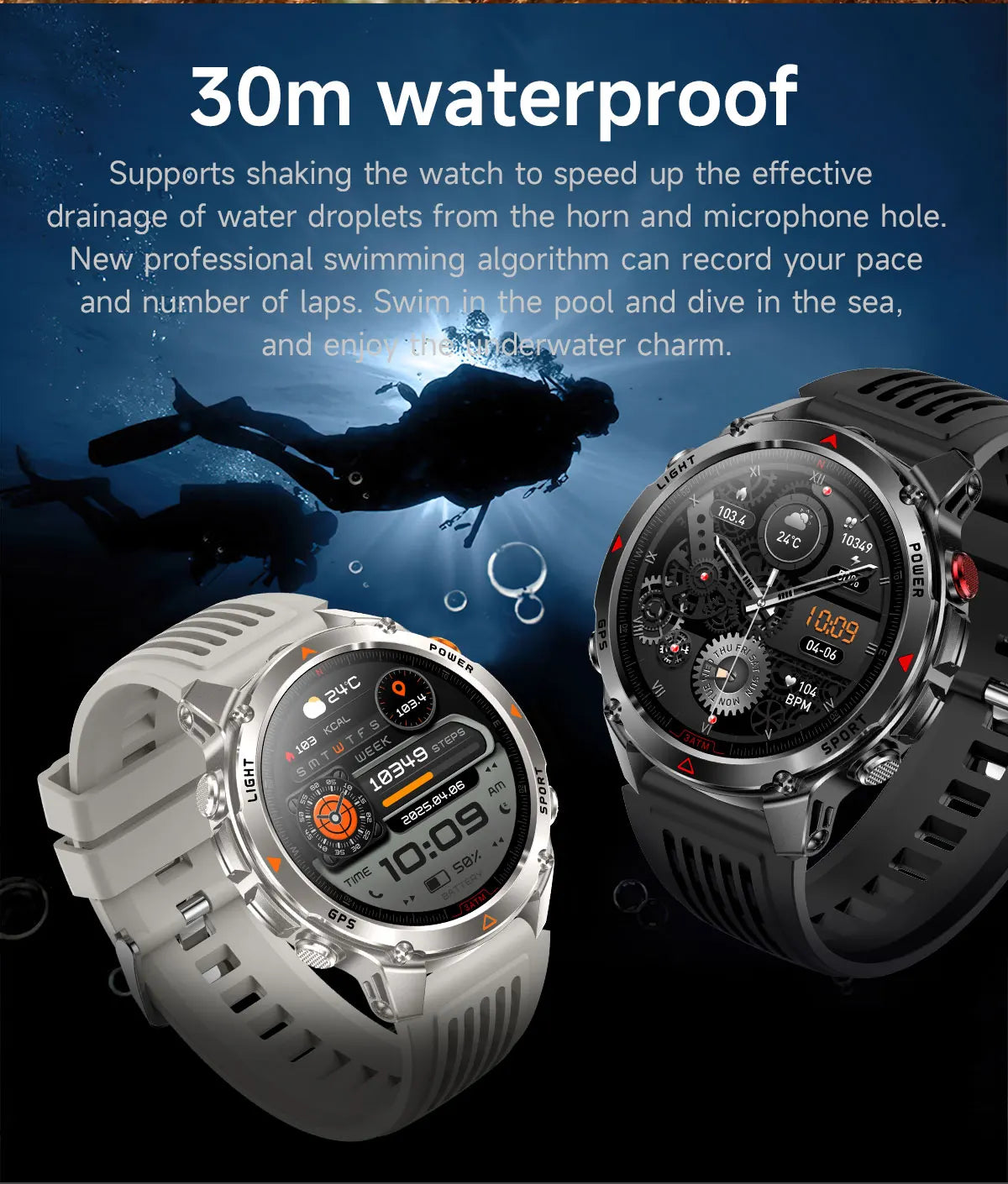 Vabena 2025 GPS Map Smartwatch | Navigation & Fitness for Men & Women