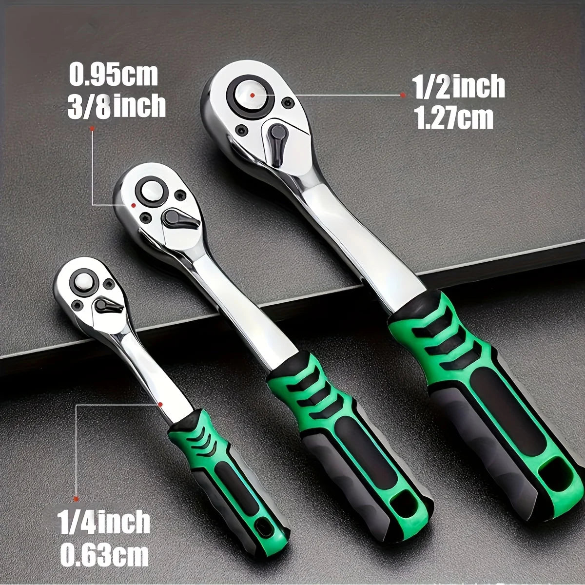 Vabena 72-Drive Professional Socket Set | 1/4", 3/8", 1/2" Ratchets | Car Mechanic Tool Kit
