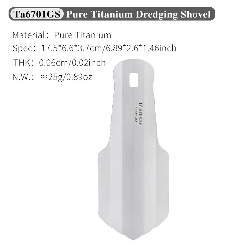 Tiartisan Titanium Mini Trowel - Ultralight Camping Hiking Garden Shovel