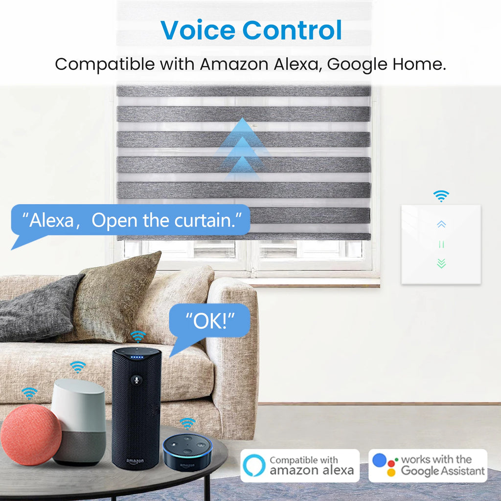 LoraTap WiFi Smart Blinds Switch - App & Voice Control for Modern Homes