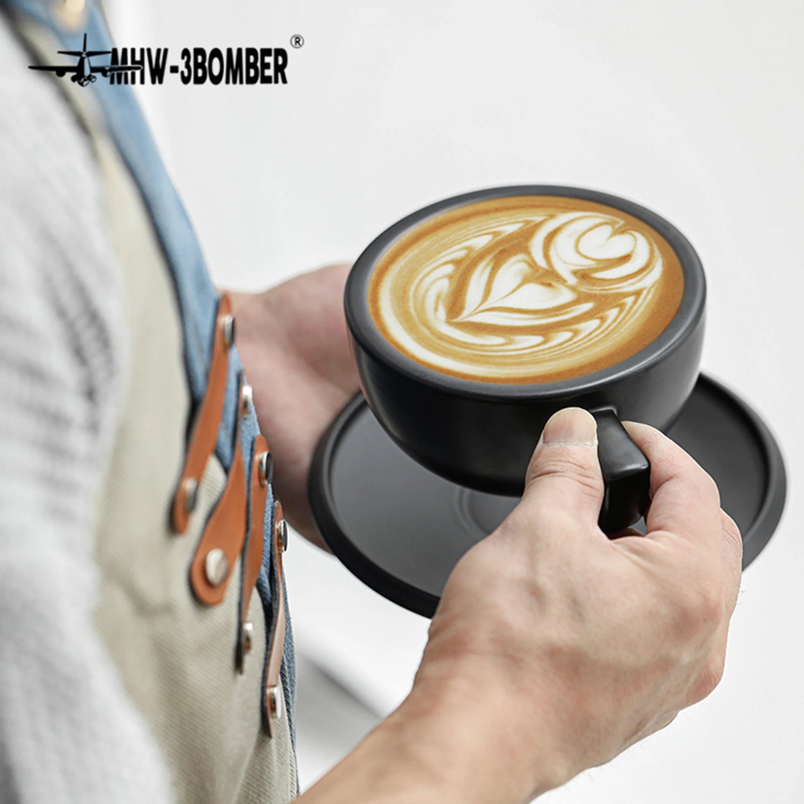 MHW-3BOMBER 280ml Ceramic Art Latte & Espresso Cup Set
