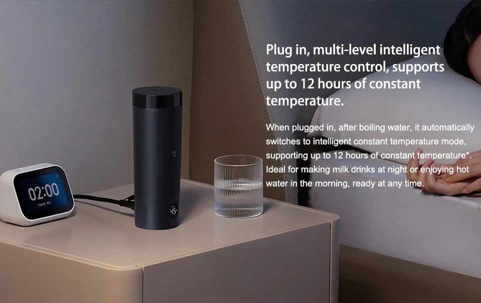 Mijia Portable Electric Kettle 2, Travel Thermos Cup, Smart Temperature 350ml