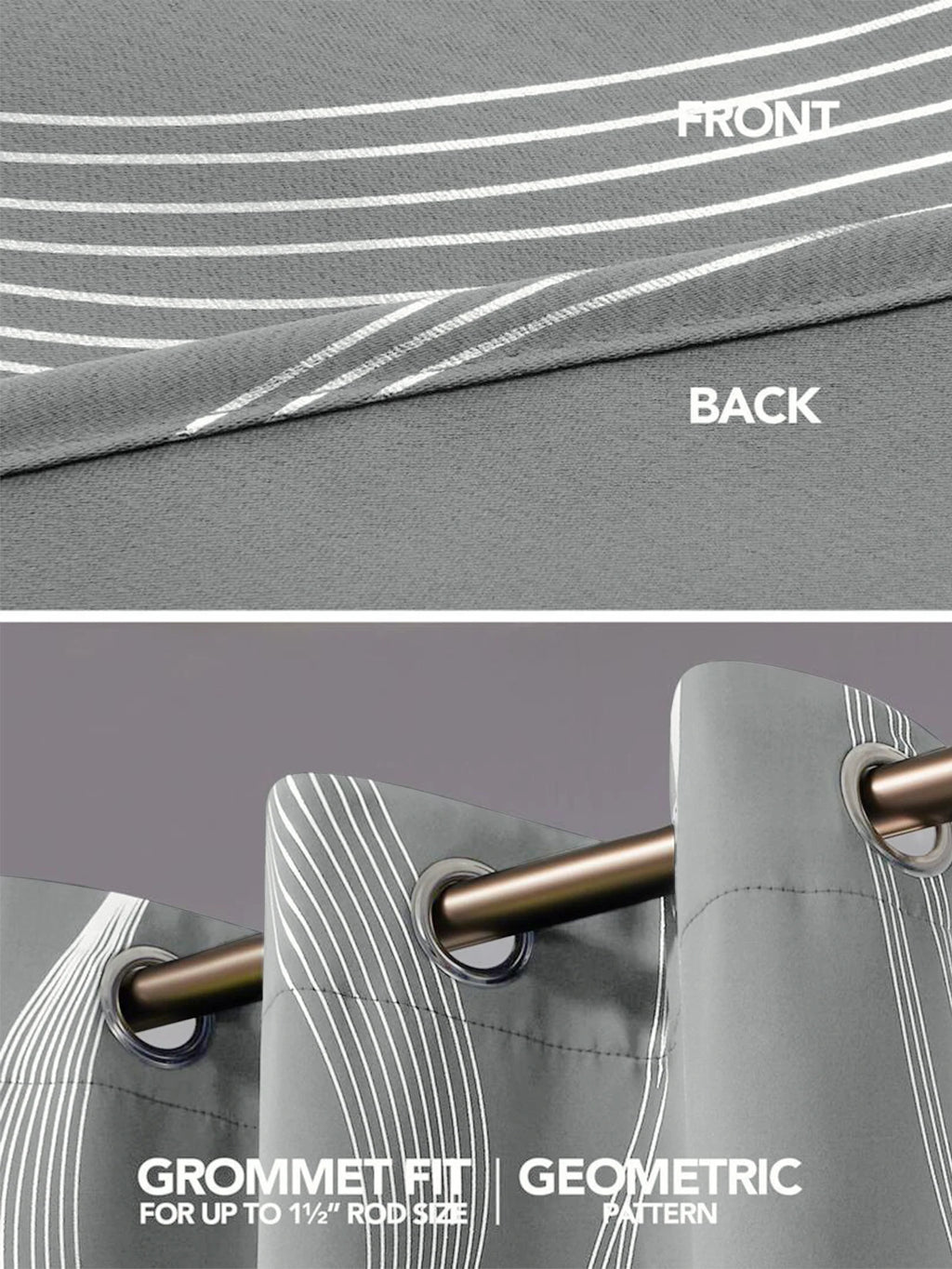 High Precision Silver Embossed Wave Blackout Curtain - Light & Heat Control