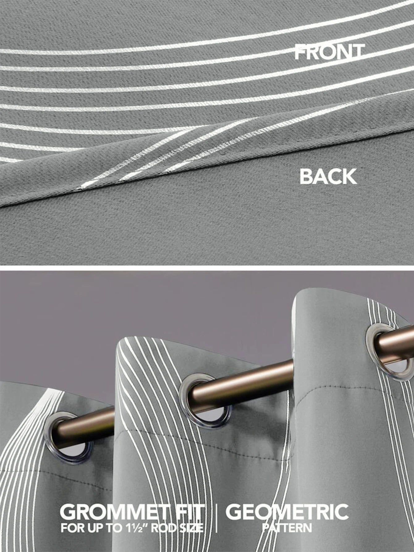 High Precision Silver Embossed Wave Blackout Curtain - Light & Heat Control