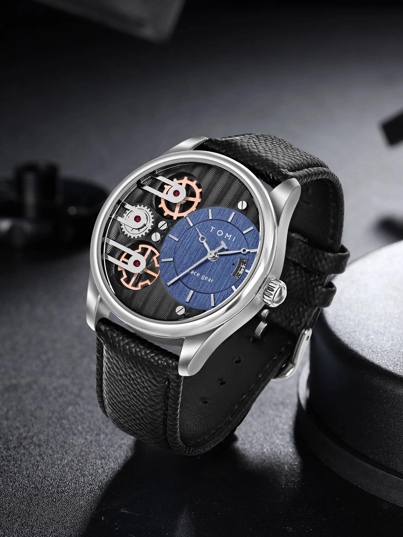 TOMI Men's Luxury Quartz Watch Gift Set - Detachable Strap