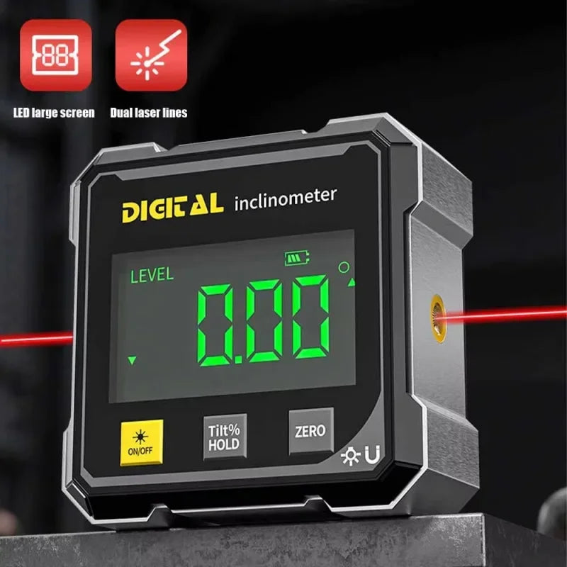 Digital Inclinometer with Dual Magnets & Laser Levels
