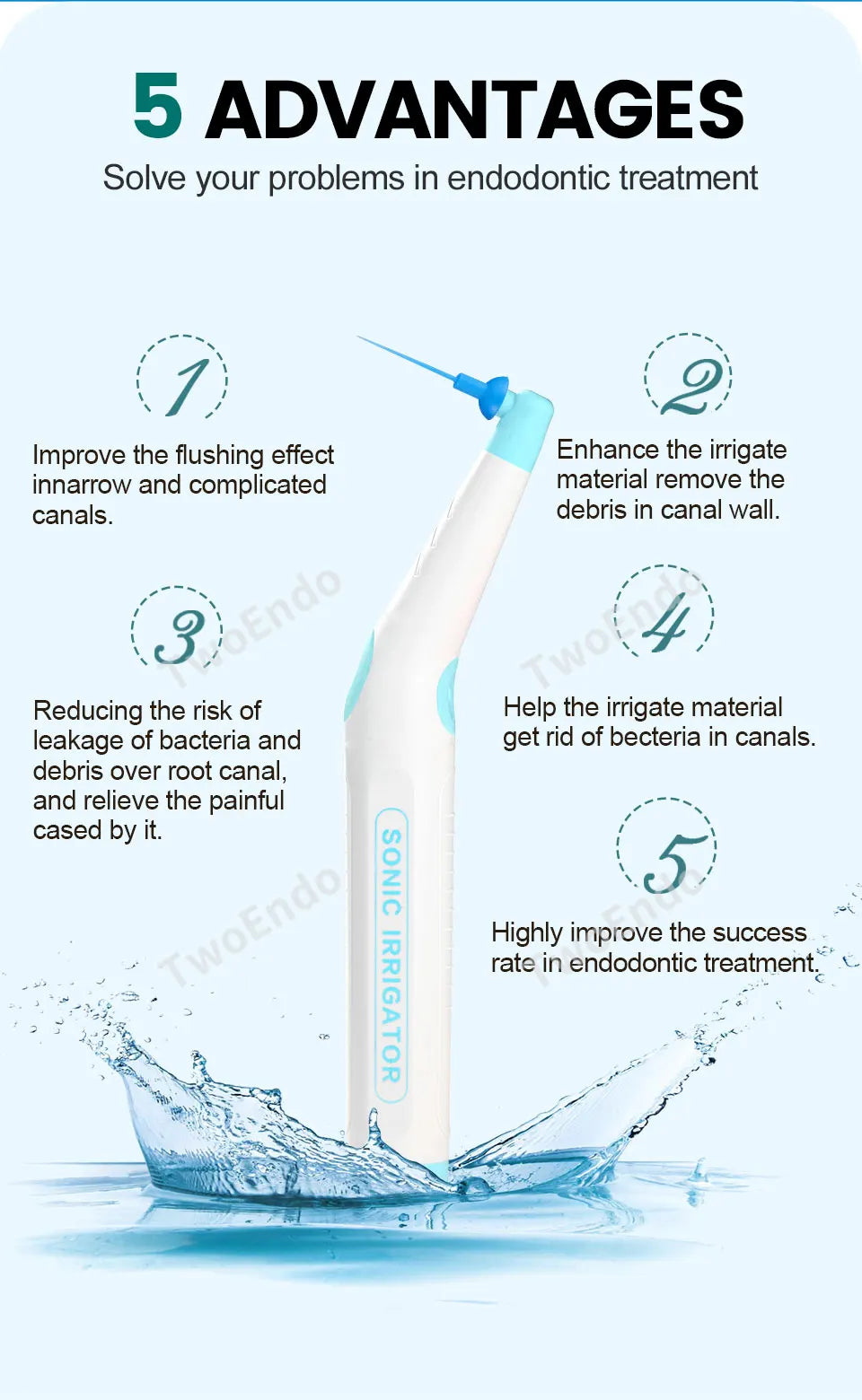 60Pcs Dental Sonic Irrigator Tips for Root Canal Cleaning & Endodontic Tools