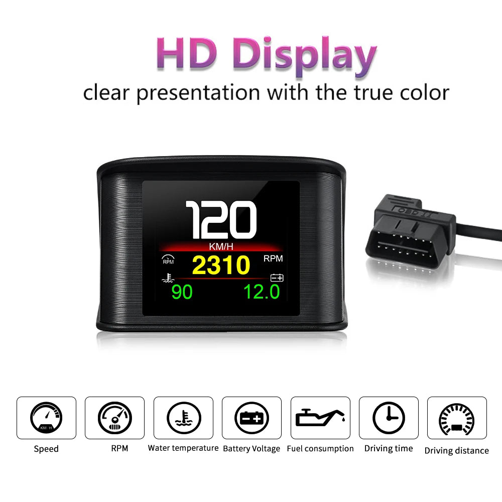P10 PRO OBD2 Head Up Display - Smart Digital Meter Speedometer