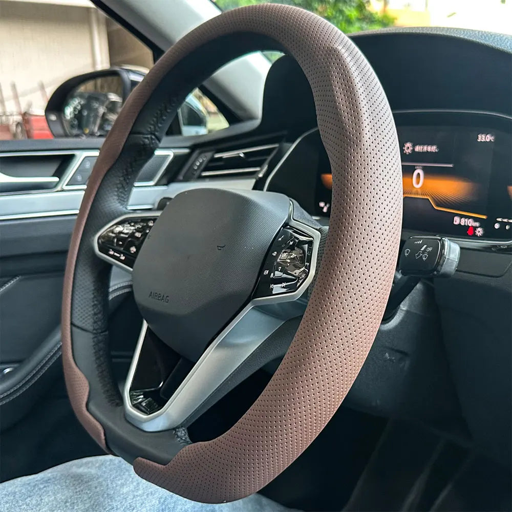 Universal Non-slip Leather Steering Wheel Cover 36-38cm