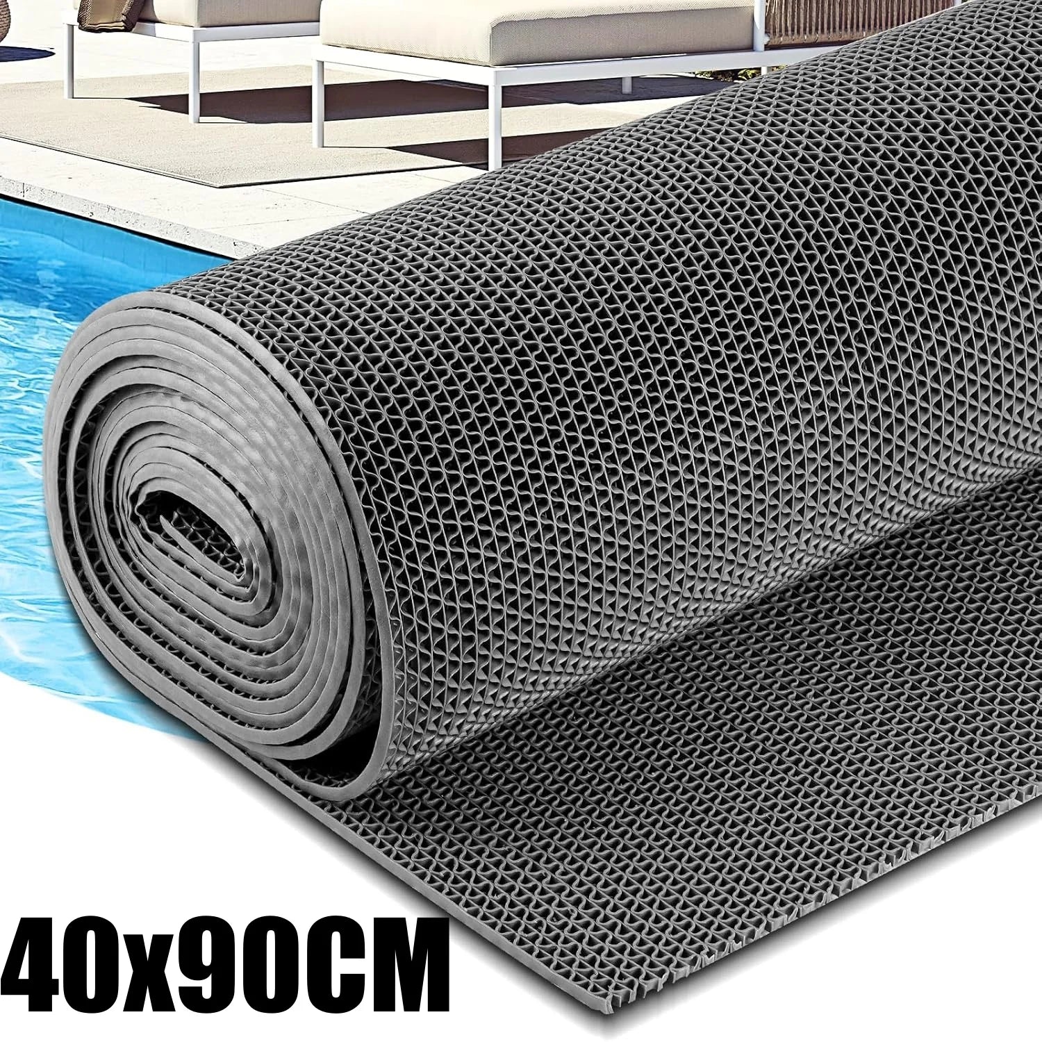 Non-Slip PVC Floor Mats for Kitchen, Bathroom, Outdoor & Pool - Waterproof & Dirt-Resistant