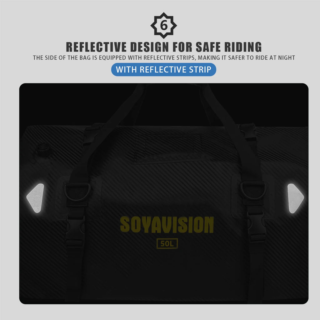 Waterproof Motorcycle Tail Bag | Dry Roll Luggage | 20L, 40L, 66L