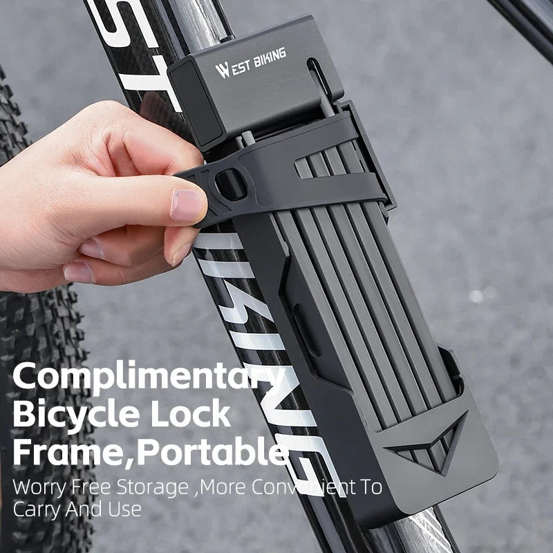 WEST BIKING Foldable Bike & Motorcycle Lock - Key & Password Security