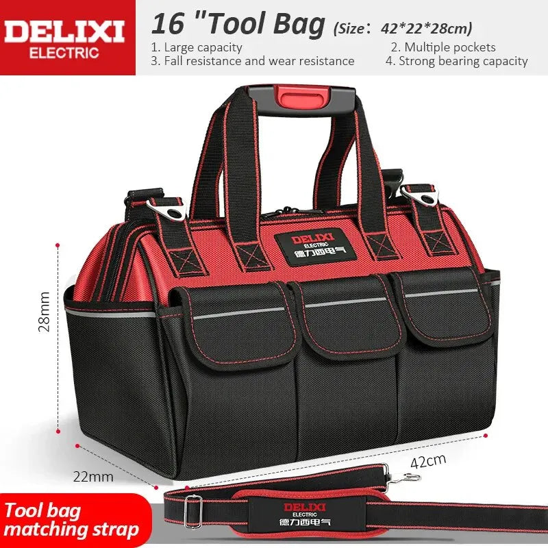 DELIXI ELECTRIC Multifunctional Waterproof Tool Bag - Durable Professional Storage
