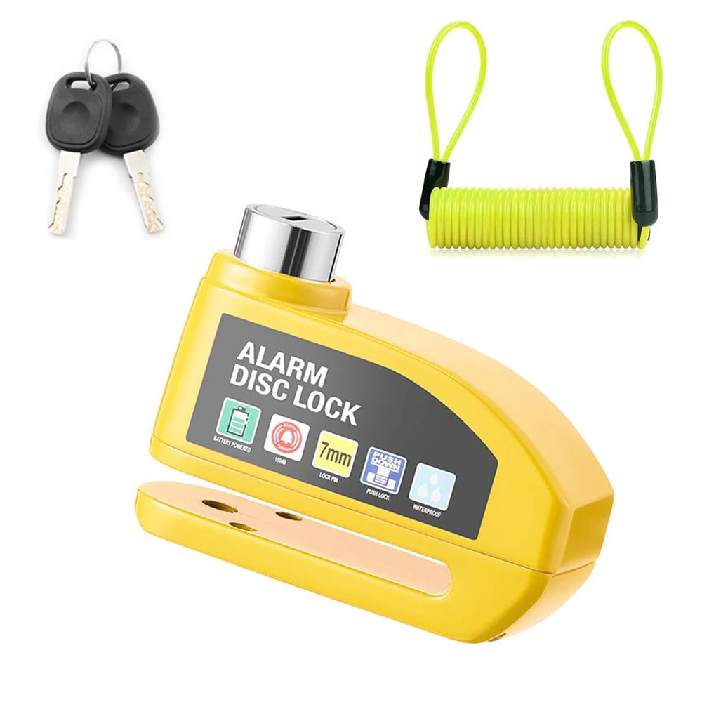Motorcycle Alarm Disc Lock - 110dB Anti-Theft Security Padlock