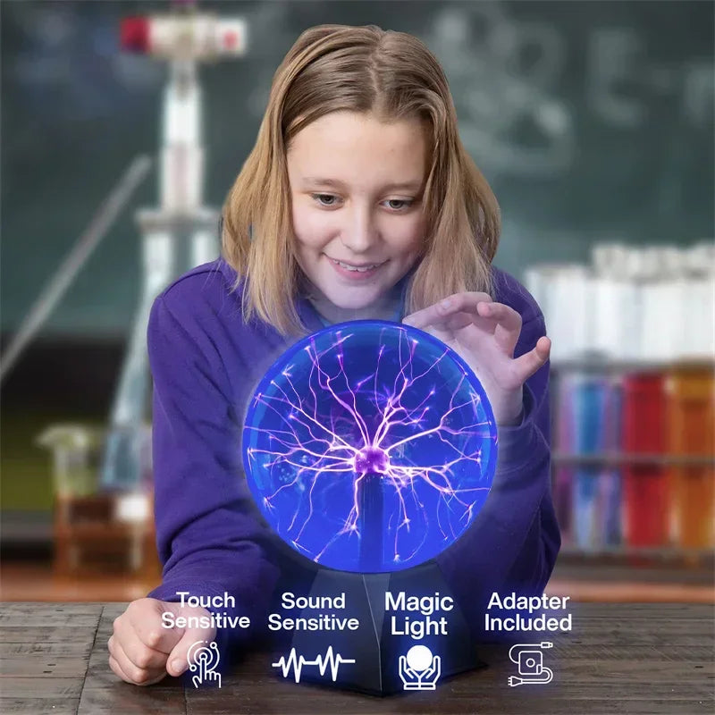 8 Inch Sound Control Plasma Ball Lamp - LED Touch Night Light