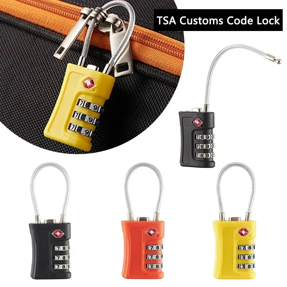TSA Approved Luggage Locks 4-Pack - 3-Digit Combination Travel Security